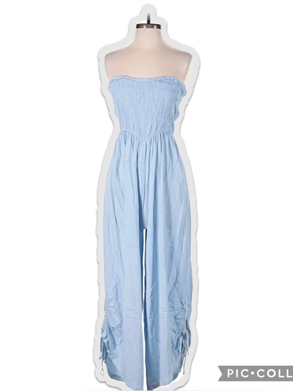Light Blue Woman’s ' One-Piece Jumpsuit - Casual Spaghetti Strap